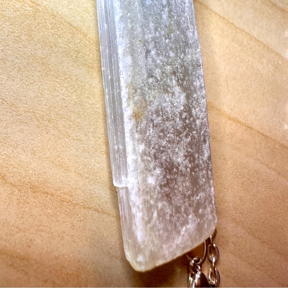 Chakra Gemstone Selenite Pendant Necklace - Picture 4 of 6
